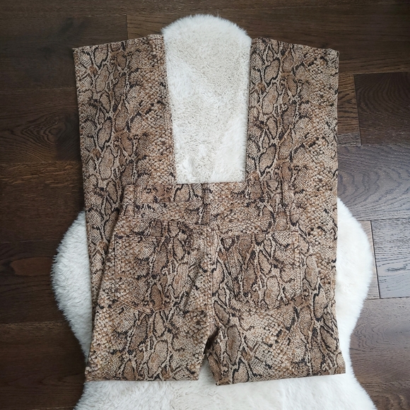 Reformation Peyton Snake Skin Python High Rise Boot Cut Denim Jeans - Picture 8 of 10